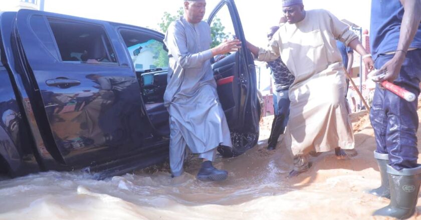 Zulum visits flood victims, assured them of proper care