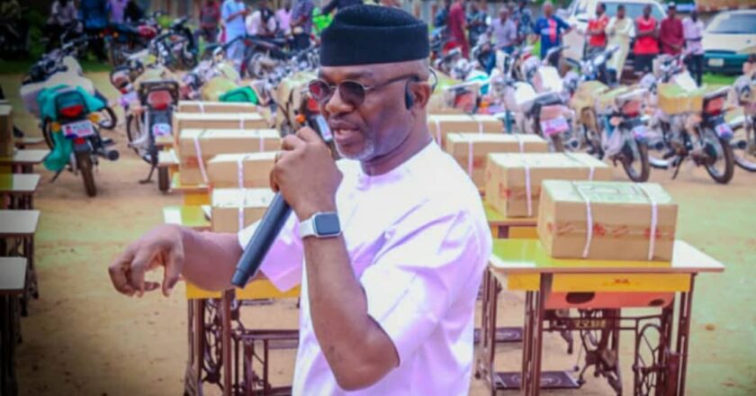 Nasarawa Lawmaker, Hon. Ogazi distributes car, 21 motorcycles, 20 sewing machines, worth millions of naira to constituents.