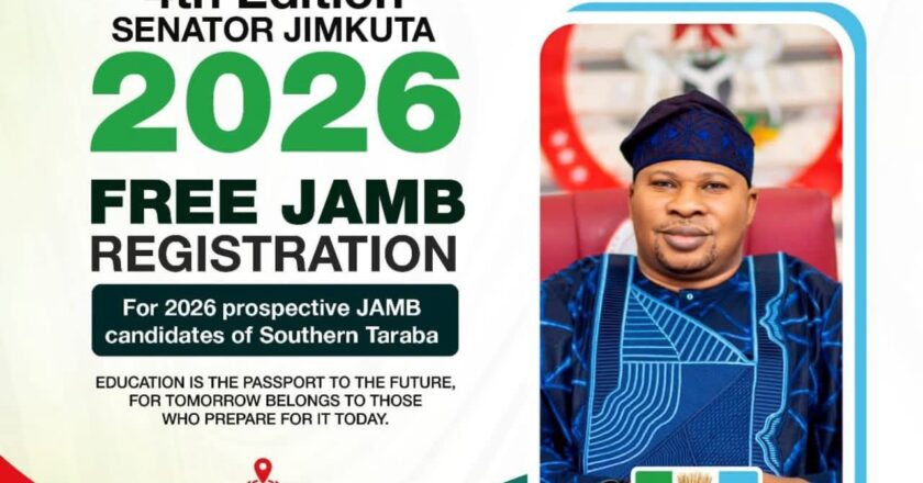 SENATOR JIMKUTA EMPOWERS SOUTHERN TARABA YOUTH WITH FREE 2026 JAMB REGISTRATION