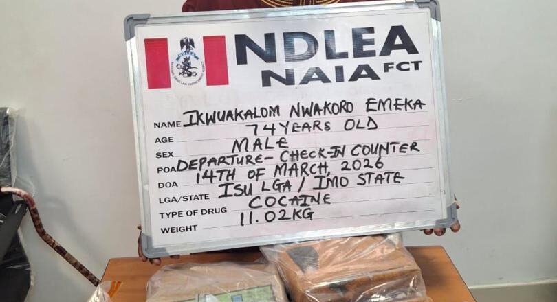 74-Year-Old Man Arrested With 11kg Cocaine at Abuja Airport as NDLEA Uncovers Major Drug Trafficking Network