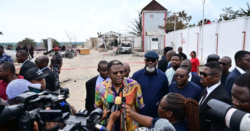 Otu visits gas explosion scene, orders immediate evacuation, free treatment of victims