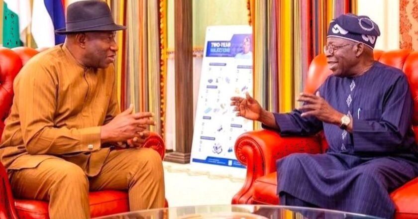 Tinubu, Jonathan hold closed-door talks at Aso Villa