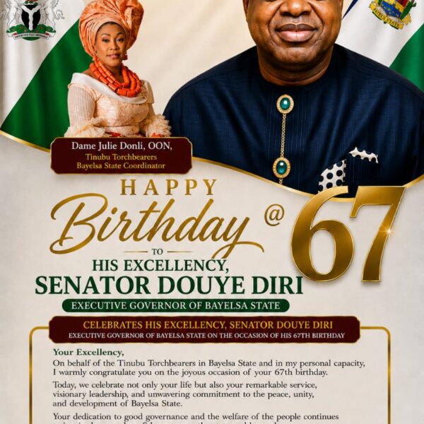 Donli Celebrates Gov. Diri at 67, Praises Leadership