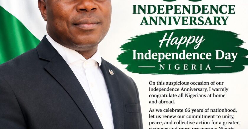 NIGERIA @ 66: Aigbefoh Congratulates Nigerians, Urges Unity to Tackle Insecurity and Economic Hardship